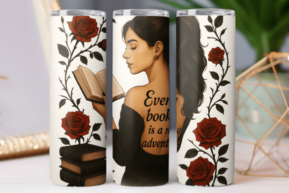 Download Girl Book Lover 20oz Skinny Tumbler Wrap - Premium Resources