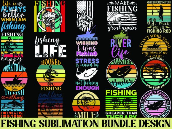 Download Fishing Sublimation Bundle Design - Fishing sublimation Collection