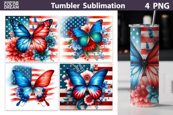 Download Butterfly Patriotic Tumbler - Patriotic tumbler Collection